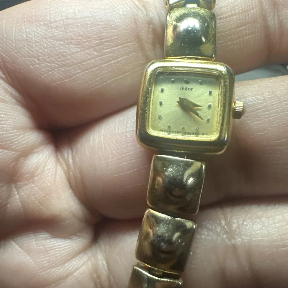 Working Vtg Chere Citizen Gold Tone Square 14mm Women's‎ Watch Quartz Fit 6.25